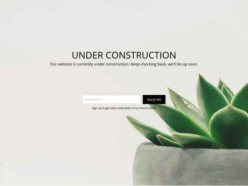 Under Construction Landing Page