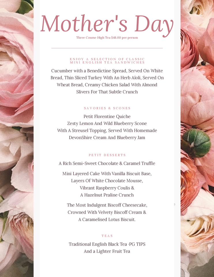 Mother's Day High Tea at The London Baker
