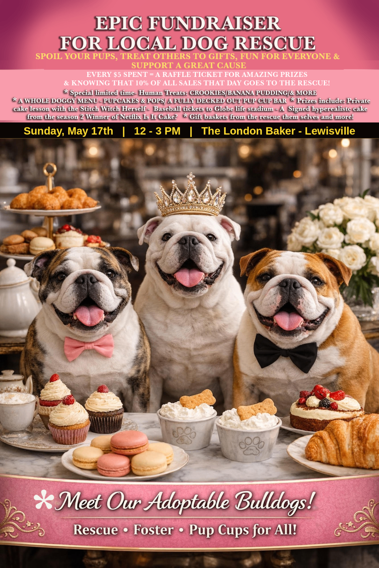 Bulldog Bonanza Fundraiser at The London Baker