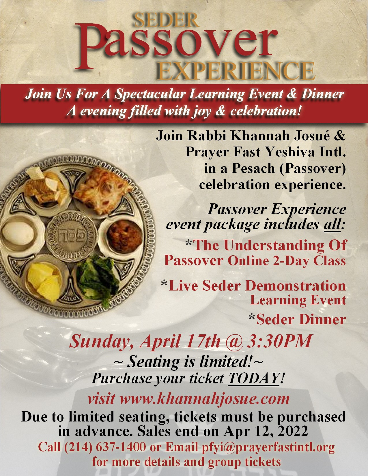 Seder Passover Experience 2022 Package*