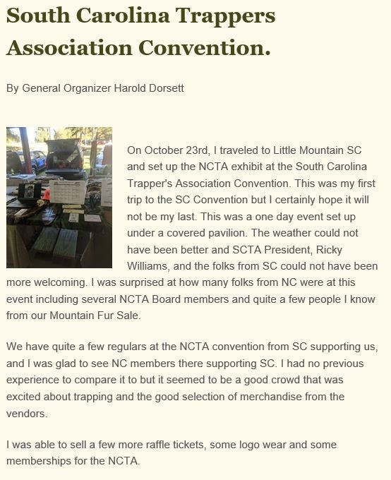 Membership - North Carolina Trappers Association, Inc.