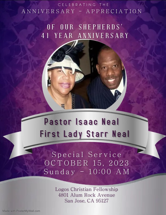 Pastor and Wife's Anniversary 41 Yrs/Appreciation Service