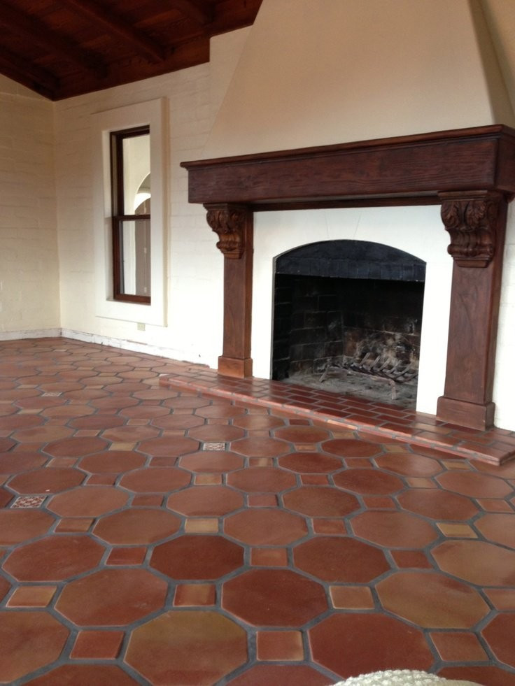 12x12 Hexagon Tile in Brown Terracotta Flooring | Handmade Clay Tile