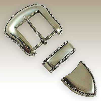 Rhodium Silver Concho's  and Buckle Set Design Your own Belt 3.5" lg & 2.5 wd. 