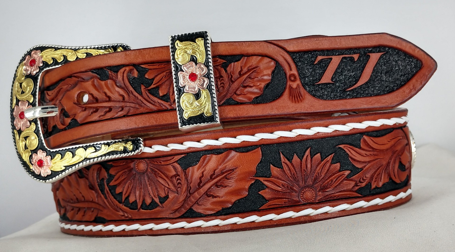 Size 34 Fully Tooled Belt — Matt Bennett Custom Leather