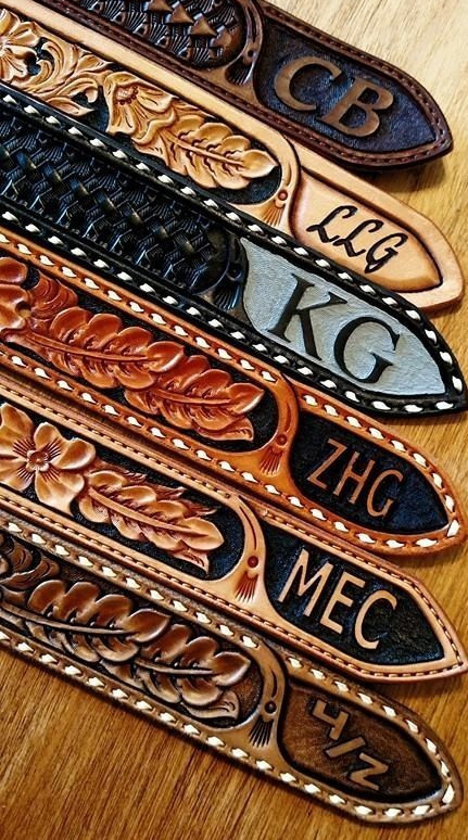 Lone Tree Leather Works | Add-on Features for hand tooled leather belts