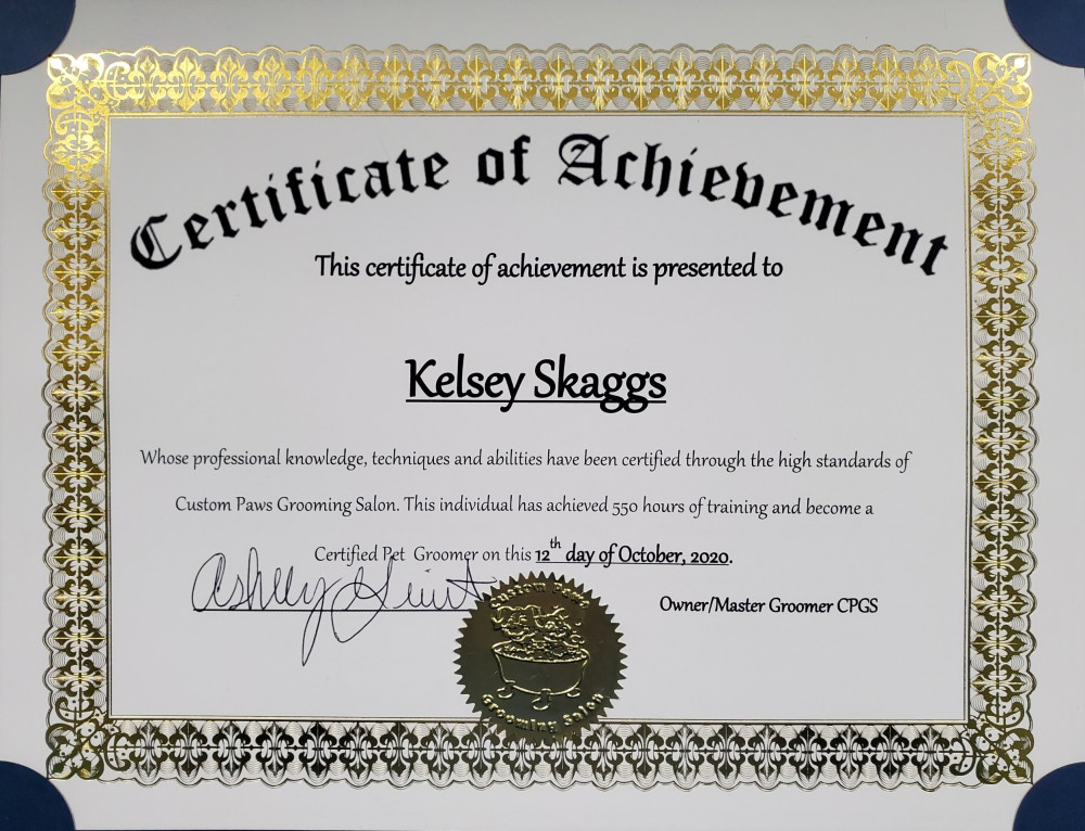 Groomer Certifications