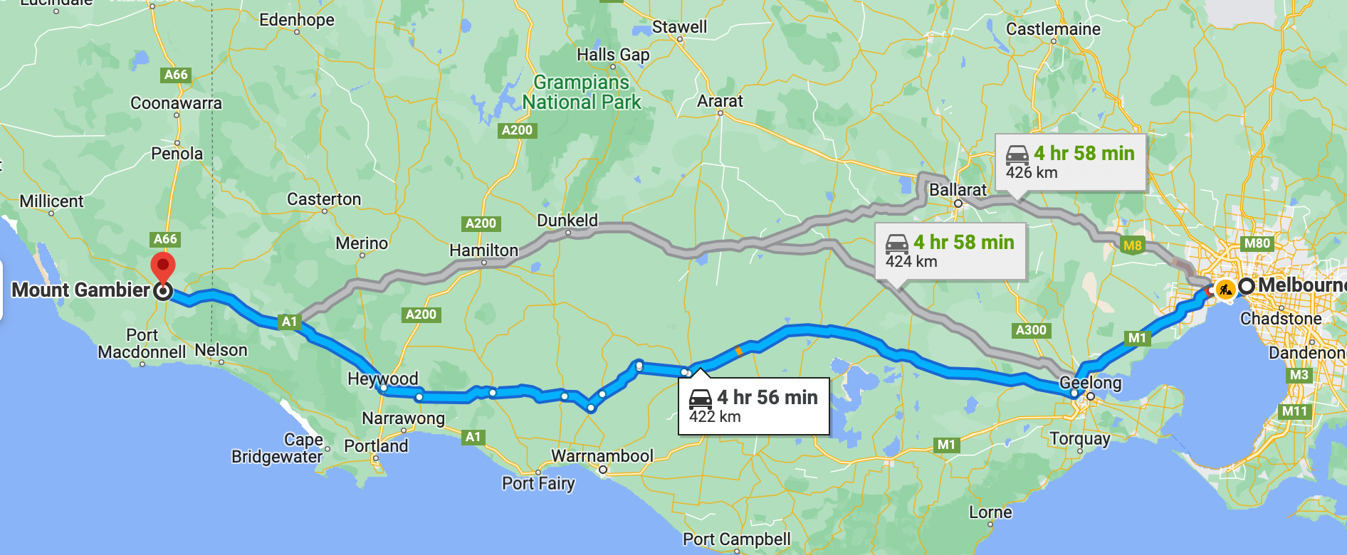 Melbourne to Mount Gambier