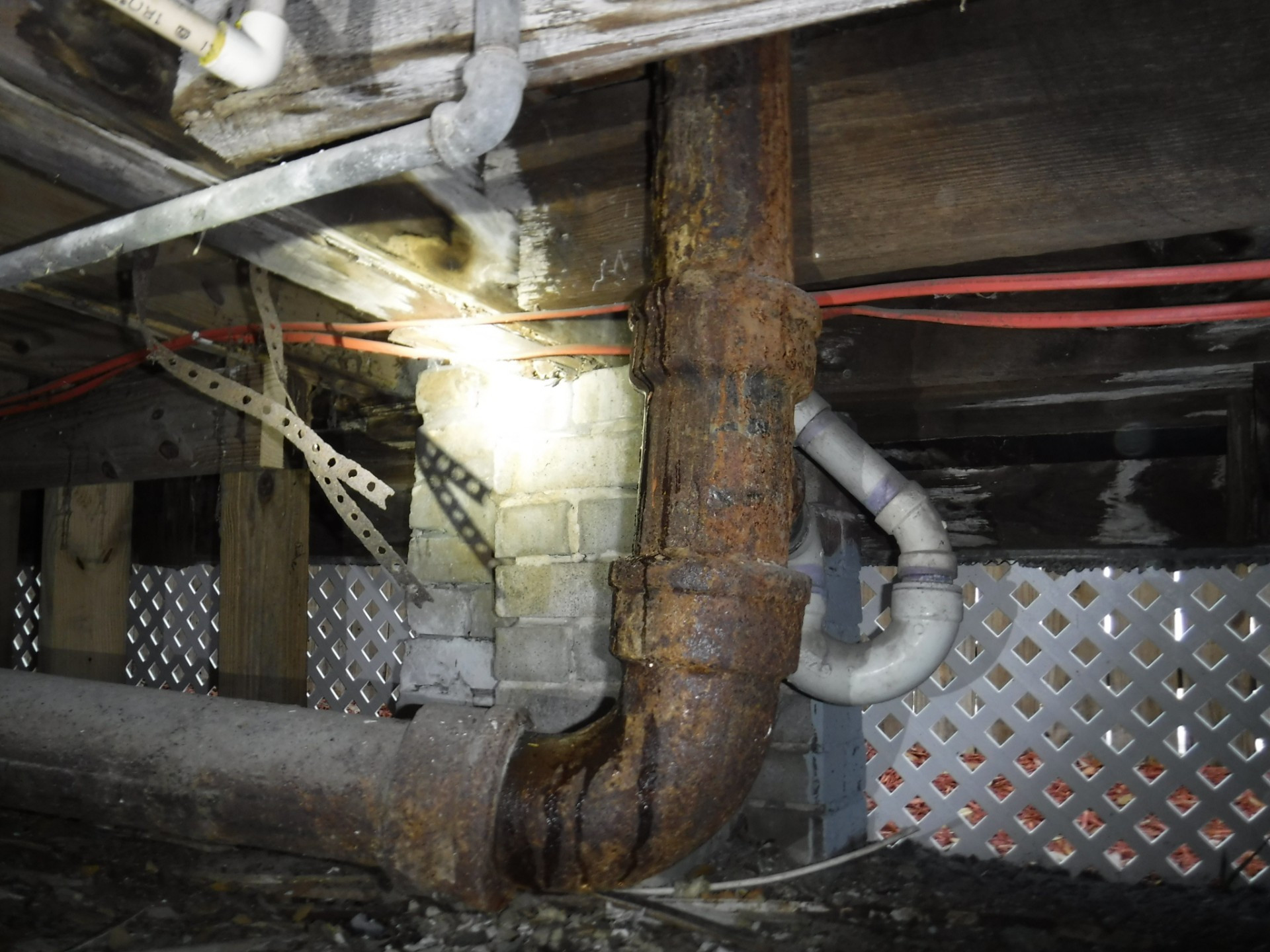 Plumbing image, cast iron waste piping