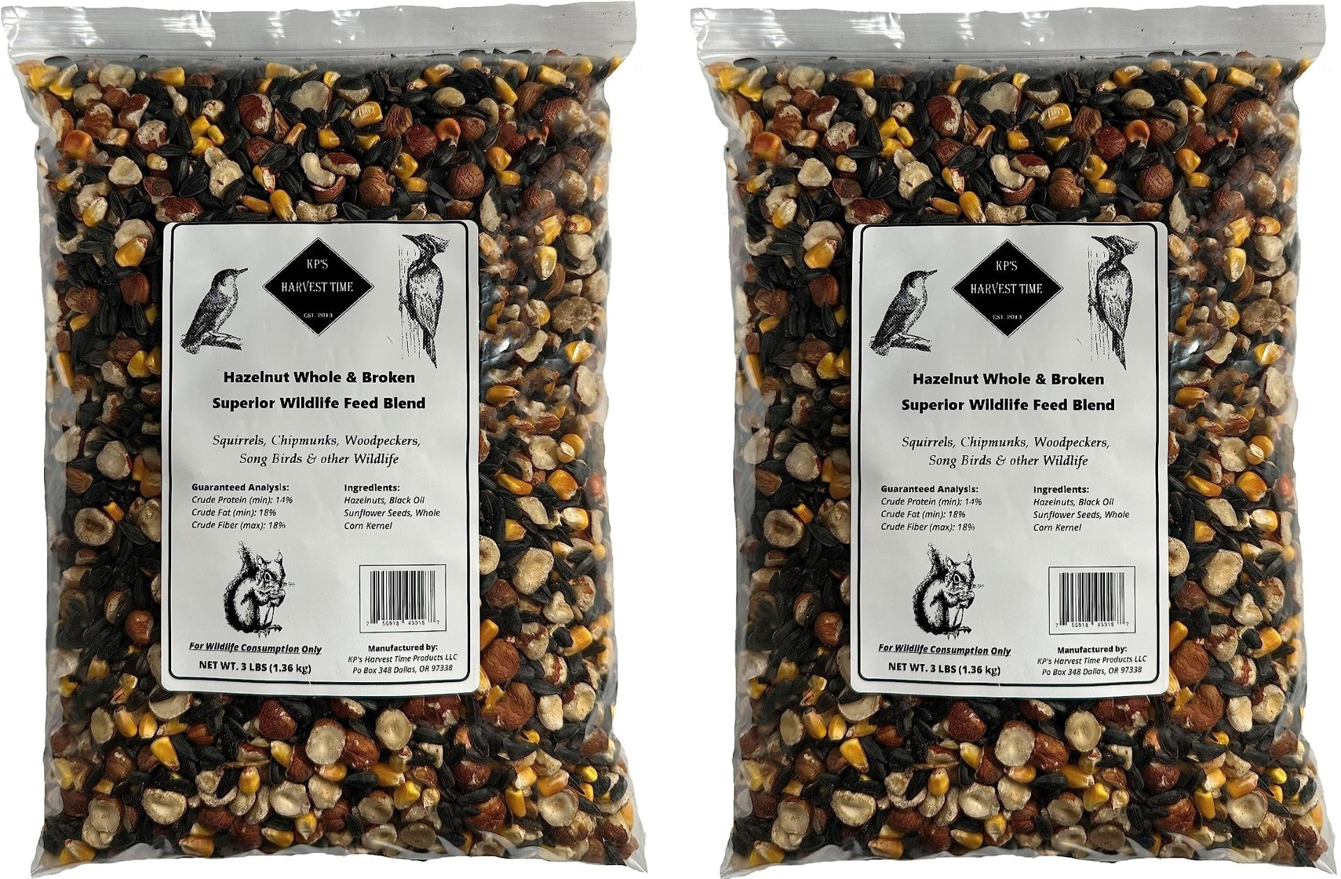 Hazelnut Whole & Broken Superior Wildlife Feed Blend Two Pack Two 3
