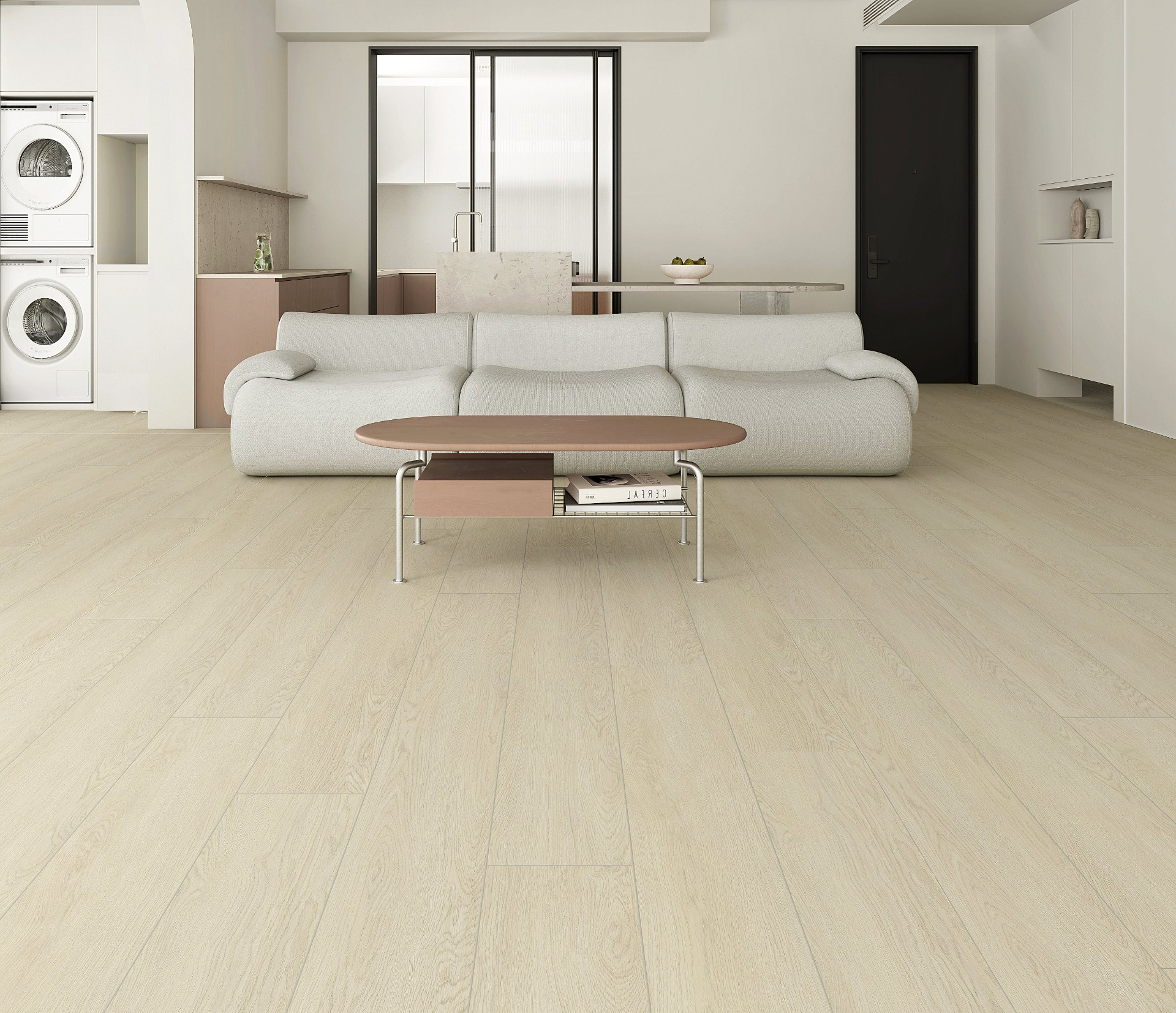 Autumn Beige Oak 5mm SPC Vinyl Flooring room scene