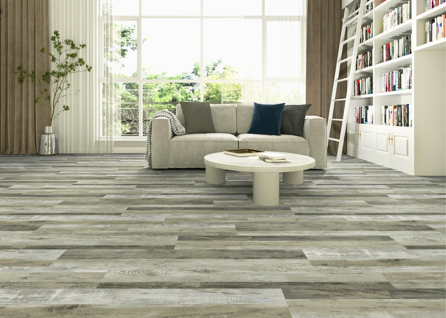 Weathered Driftwood 5mm SPC Vinyl Flooring room scene