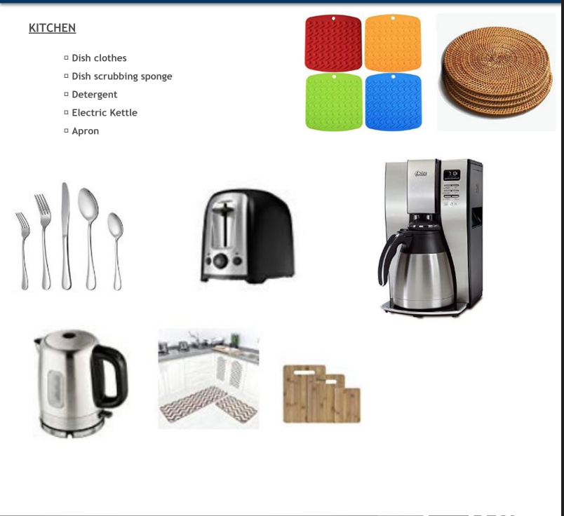 FURNISHING CHECKLIST