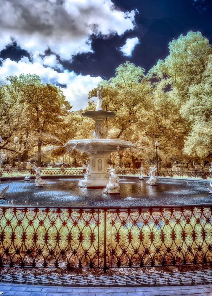 Infrared capture of Forsyth Park Fountain in Savannah, Georgia