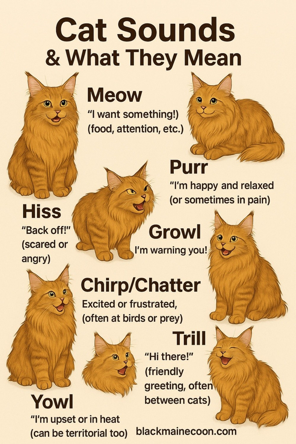 what do cat sounds really mean