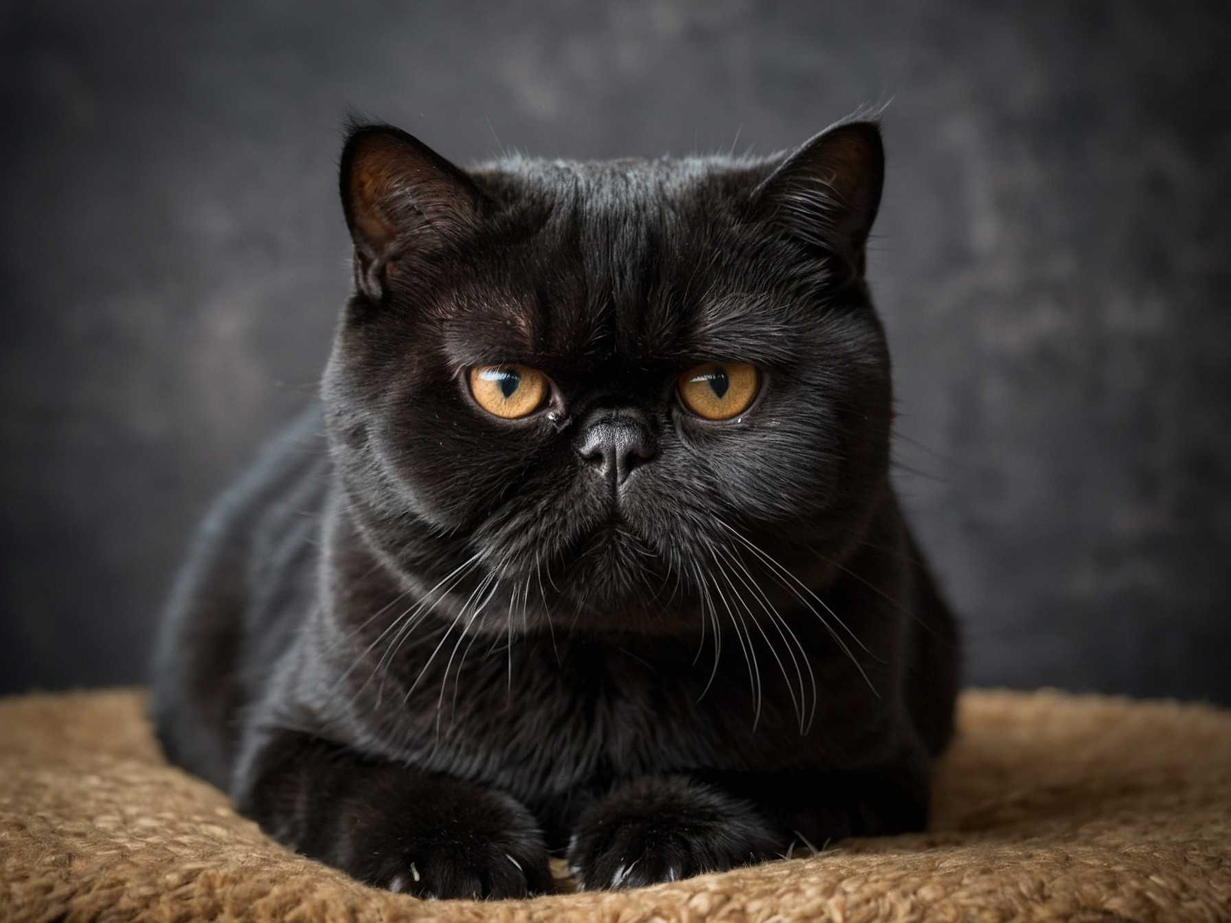 a black exotic shorthair cat