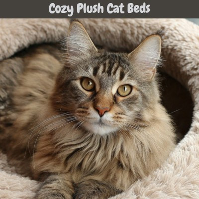 Cozy plush cat bed