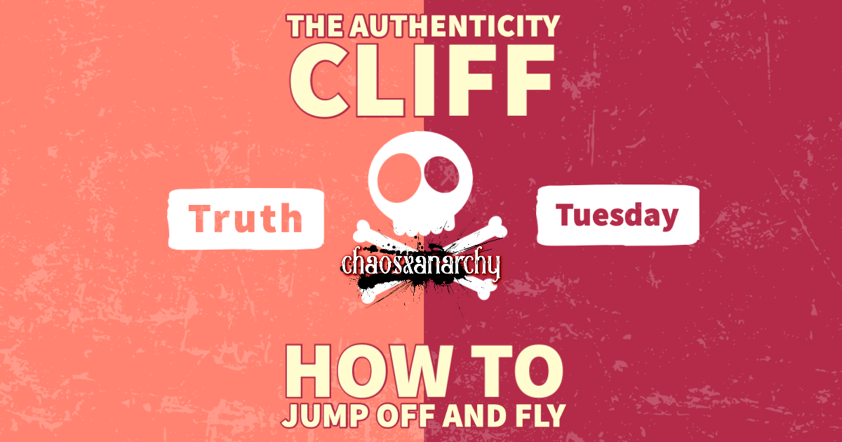 Blog Banner that says, "The Authenticy Cliff: How to jump off and fly"