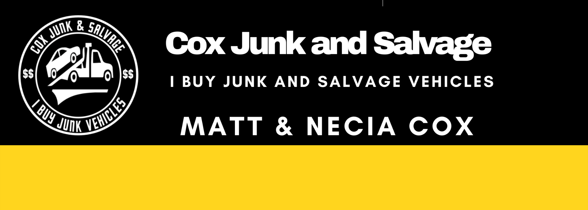 Cox Junk and Salvage. I buy junk and salvage vehicles.