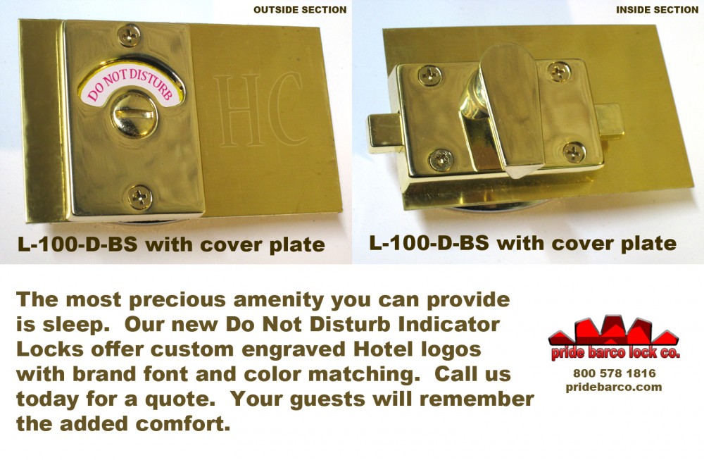 Do Not Disturb Lock, Custom Hotel Privacy Lock, Custom Hotel Logo Engraving