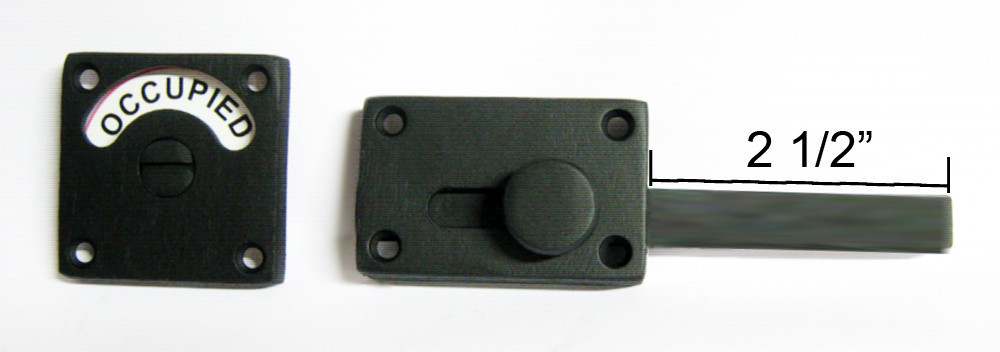 2 3/4 backset bathroom indicator lock, flat black indicator lock