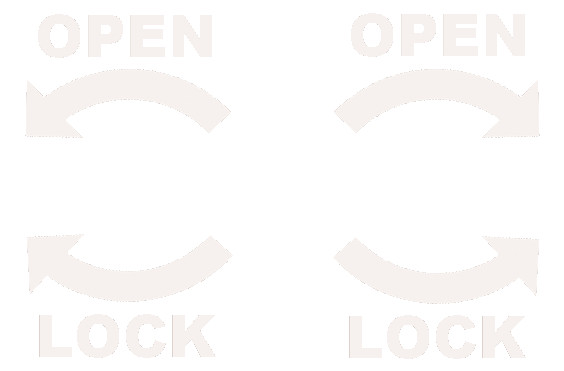 open lock arrow sticker, open lock arrow decal white