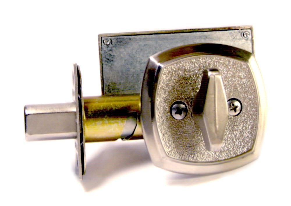 thumb-turn for bathroom indicator lock, satin nickel door lock