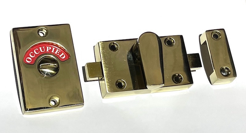satin brass indicator lock, satin brass occupancy indicator, l-100 satin brass
