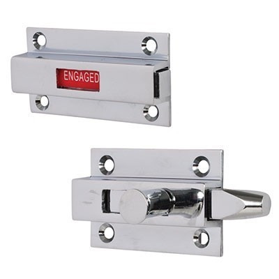 chrome slide bolt door lock, restroom stall door lock chrome, indicator lock