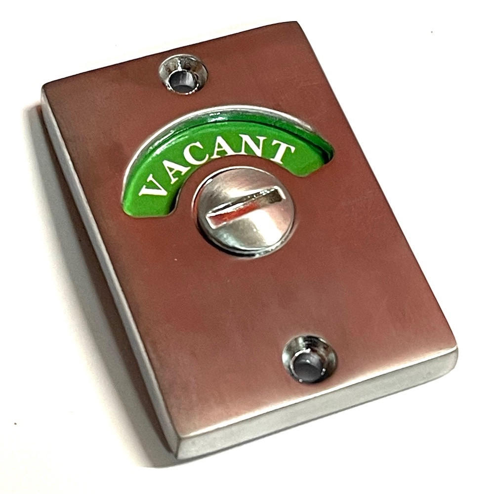 Model L-100 Occupied-Vacant White Text-Satin Chrome