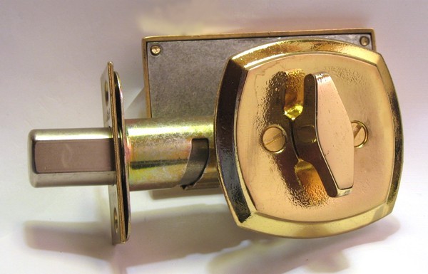 brass thumb turn, brass occupancy indicator lock
