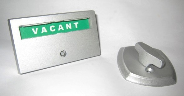 brushed nickel privacy bathroom lock, restroom auxilliary indicator, occupancy indicator lock
