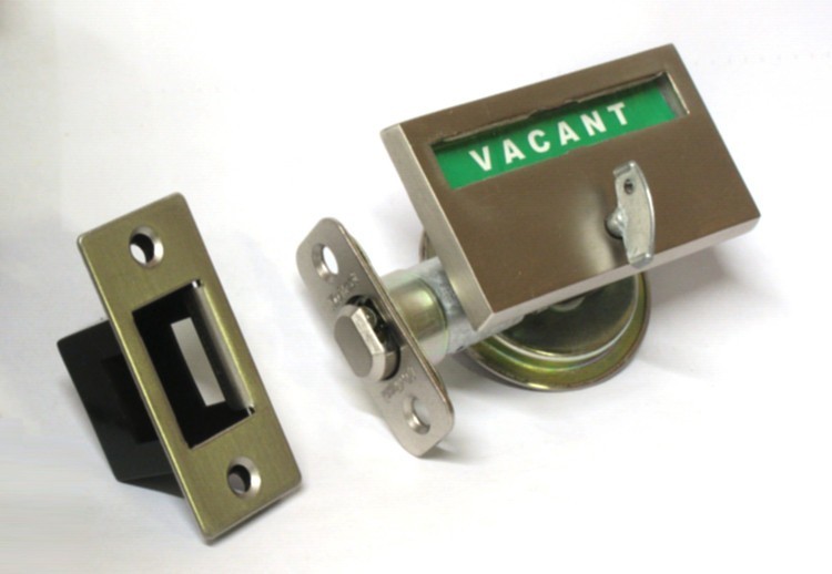 sliding pocket door indicator lock, bathroom pocket door vacant occupied, privacy lock for pocket door