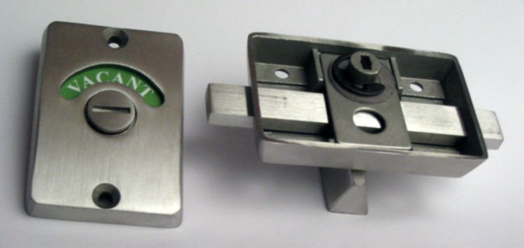 occupied vacant bathroom lock, stainless steel ada privacy lock, stainless indicator lock