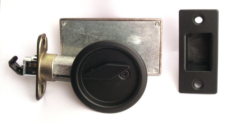 satin black pocket door indicator lock