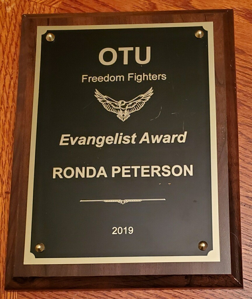 Ronda Peterson Freedom Fighters Evangelist Award