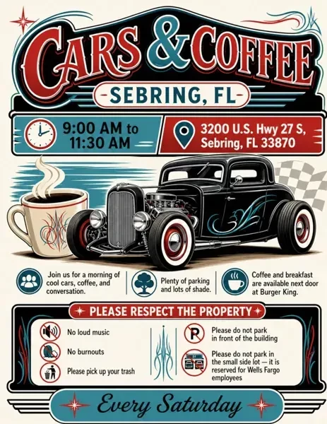 Cars and Coffee, Sebring FL