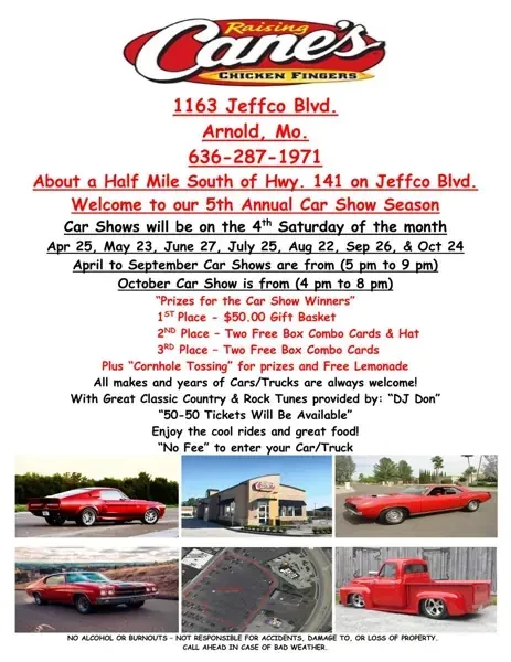 Raising Cane's Car Show, Arnold MO
