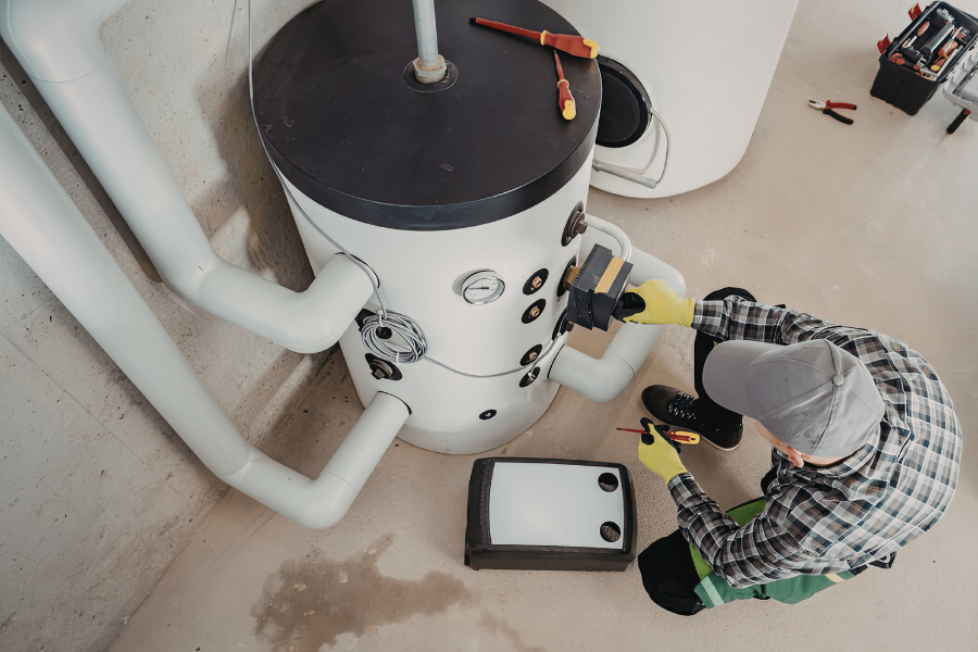 Quick Quality Plumber Professional checking water heater