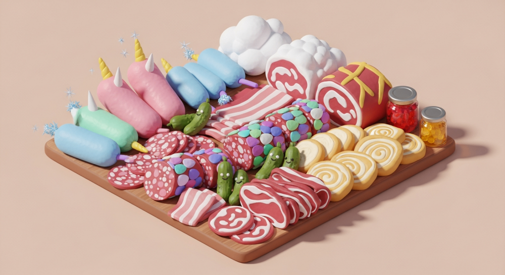 Pastel charcuterie board