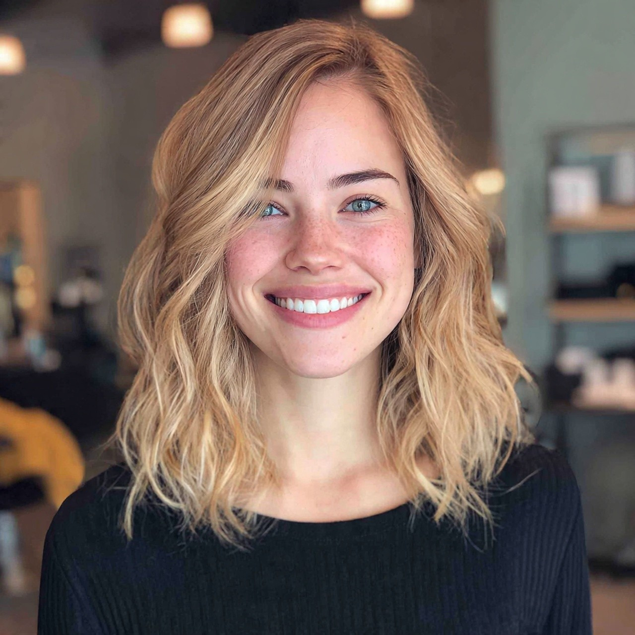 beautiful blonde hair woman at Dallas hair salon by Mark Vang Hair Design