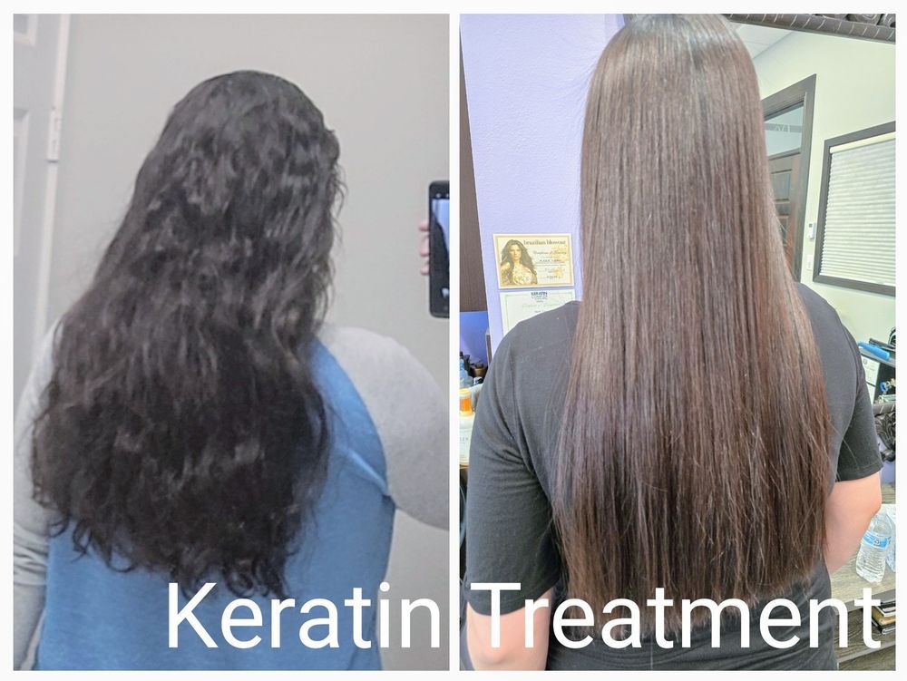 Stunning before and after Keratin Traetment at Mark Vang Hair Design in Dallas, TX