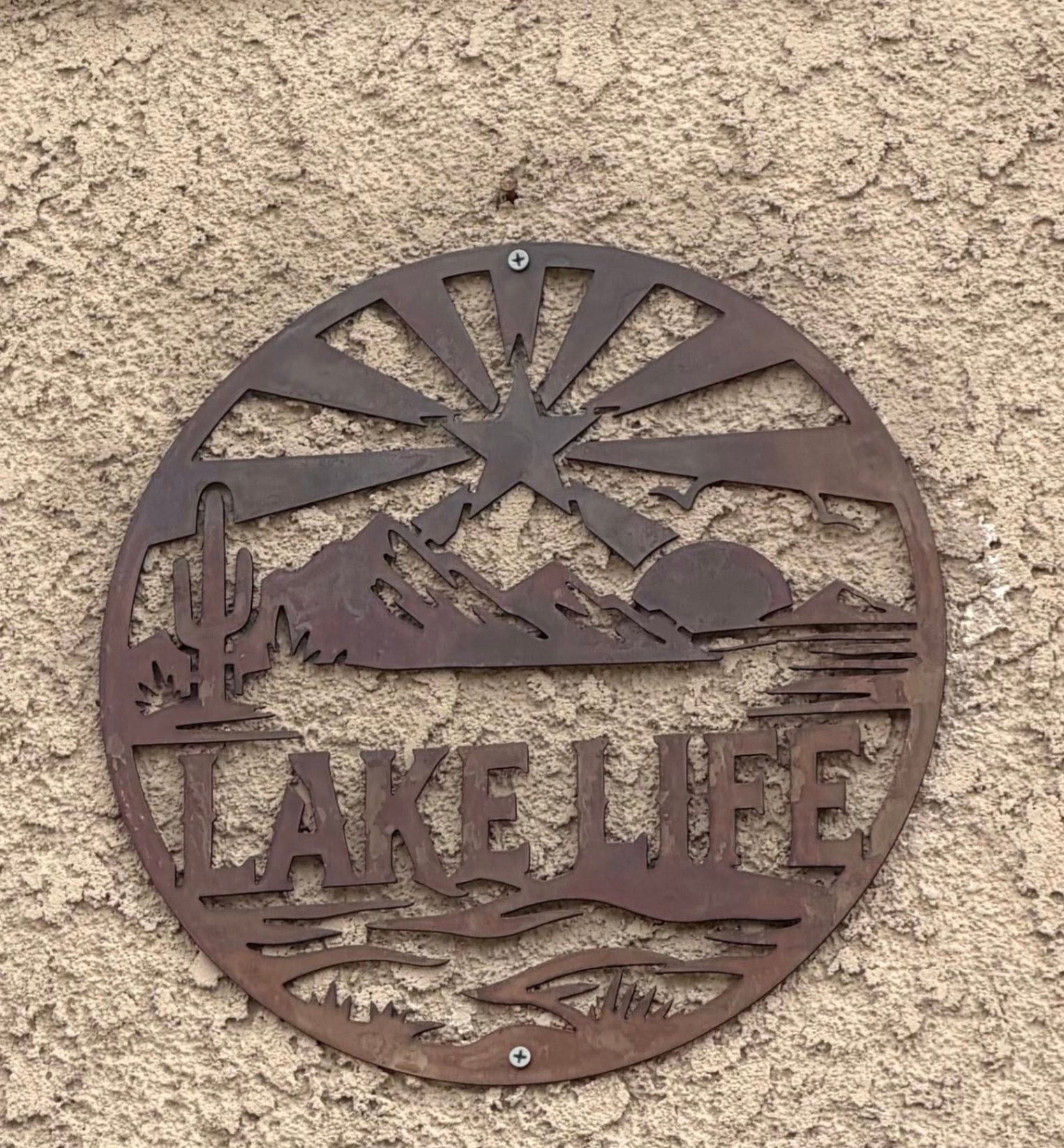 Lake Life metal sign