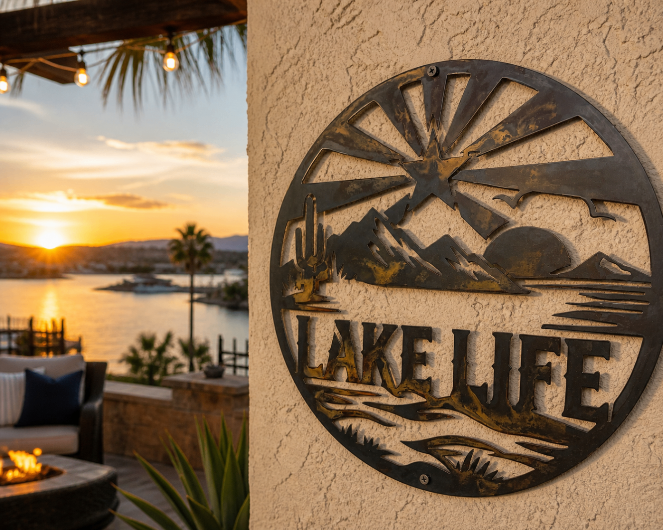 Lake Life metal sign by Burbs to Barns Designs