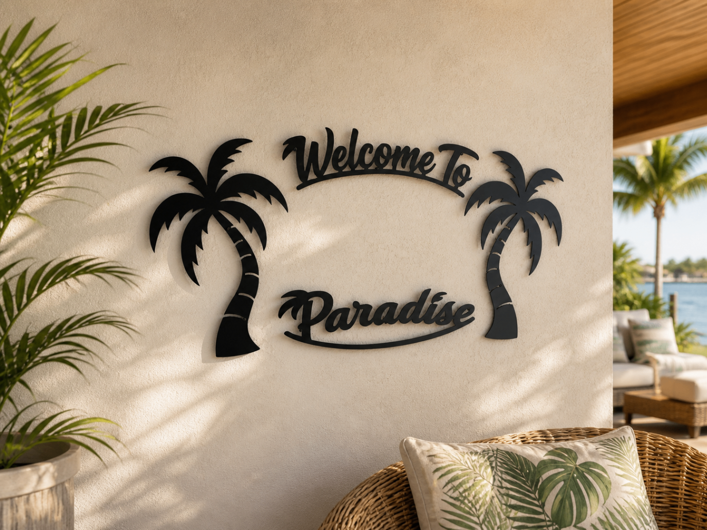 Welcome to Paradise custom metal sign