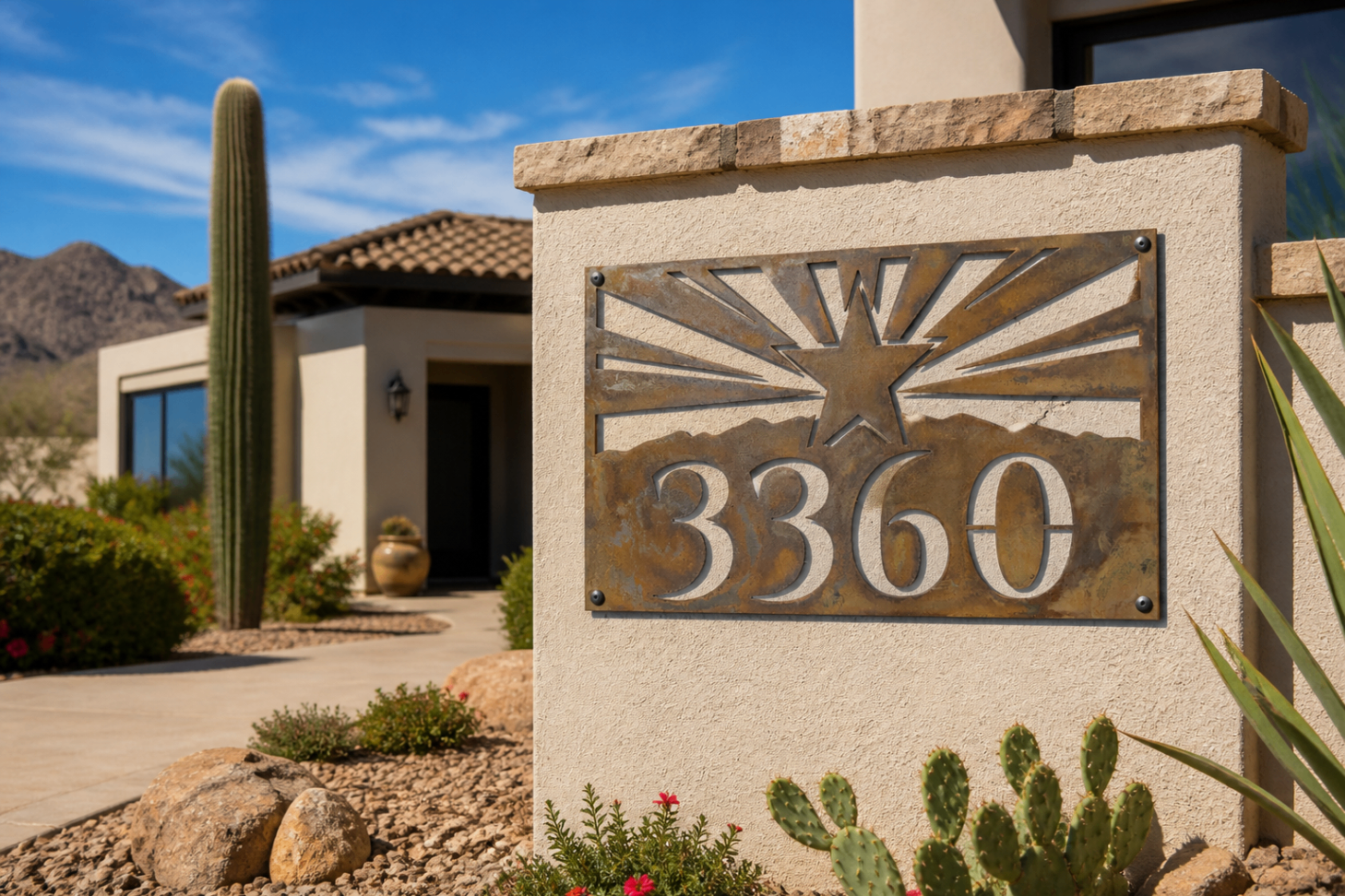 Address metal sign