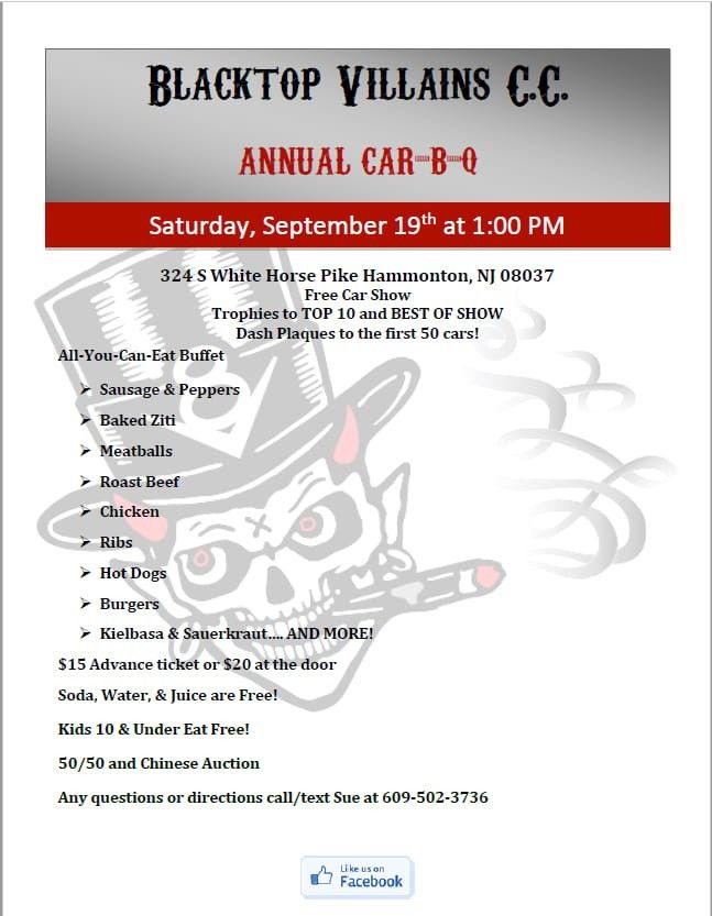 Sept 19 blacktop villains bbq