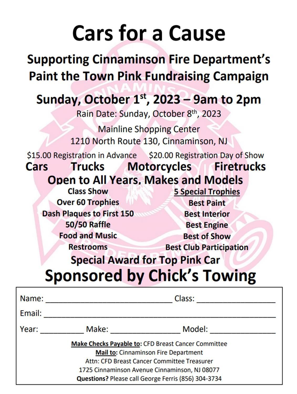 Oct 1 Cars for a Cause New