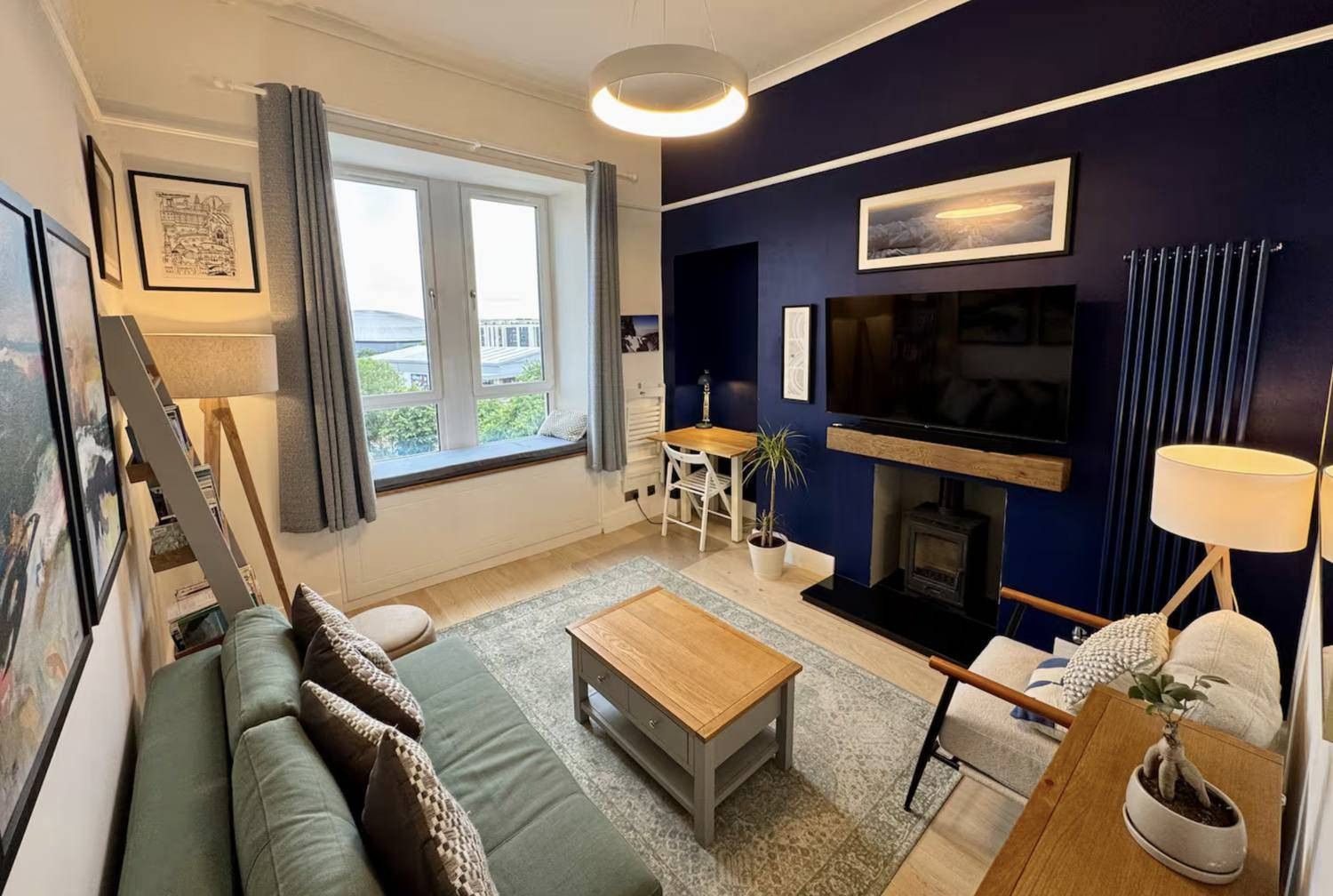 Living room — placeholder banner, to be replaced with a River Clyde and Finnieston Crane panorama