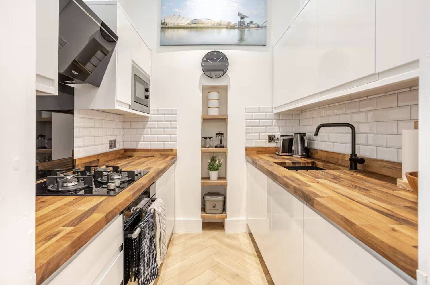 Galley kitchen full view